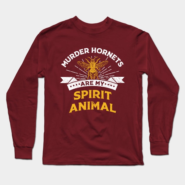 "Hornets Are My Spirit Animal" Vintage Funny Hornet Design Long Sleeve T-Shirt by EbukaAmadiObi19